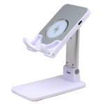Wholesale 15W Fast Wireless Charging Charger Universal Foldable Desktop Portable Stand Station Qi Compatible Device (White)